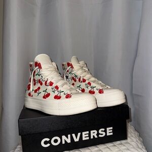 Converse Women's Platform High-Top Sneakers with Cherry Print
